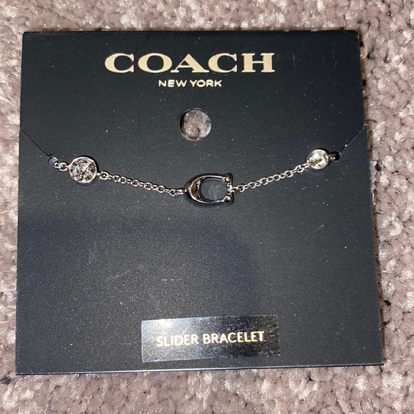 NWT Coach C Slider Bracelet w/ Silver Crystal Accents - Picture 1 of 3